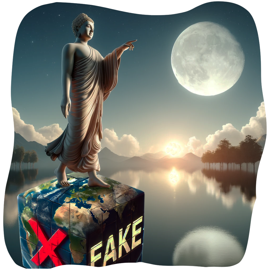 Buda señalando la luna