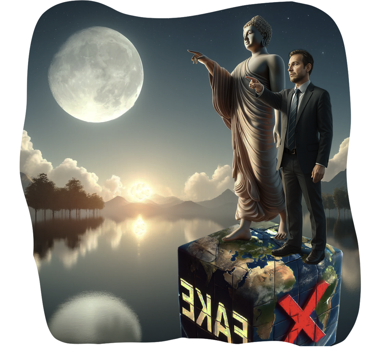 Hombre occidental en la misma postura